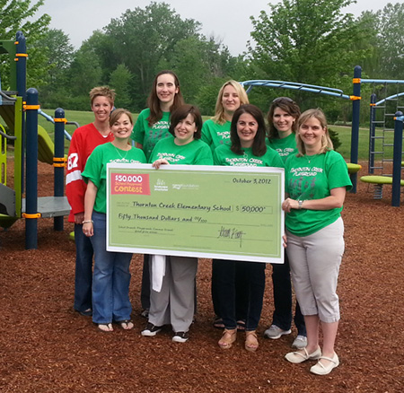 Thornton Creek's playground committee worked tirelessly to raise additional funds.