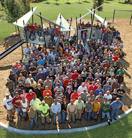 Landscape Structures employees at Barb King Inspiration Park in Delano