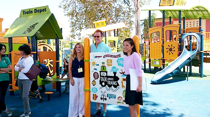 Sepulveda Recreation Center is home to the first playground with the Talking is Teaching campaign.