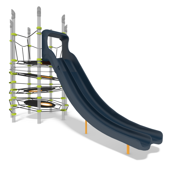 Disc Net Climber with Double Swoosh Slide Disc Net Climber with Double Swoosh Slide