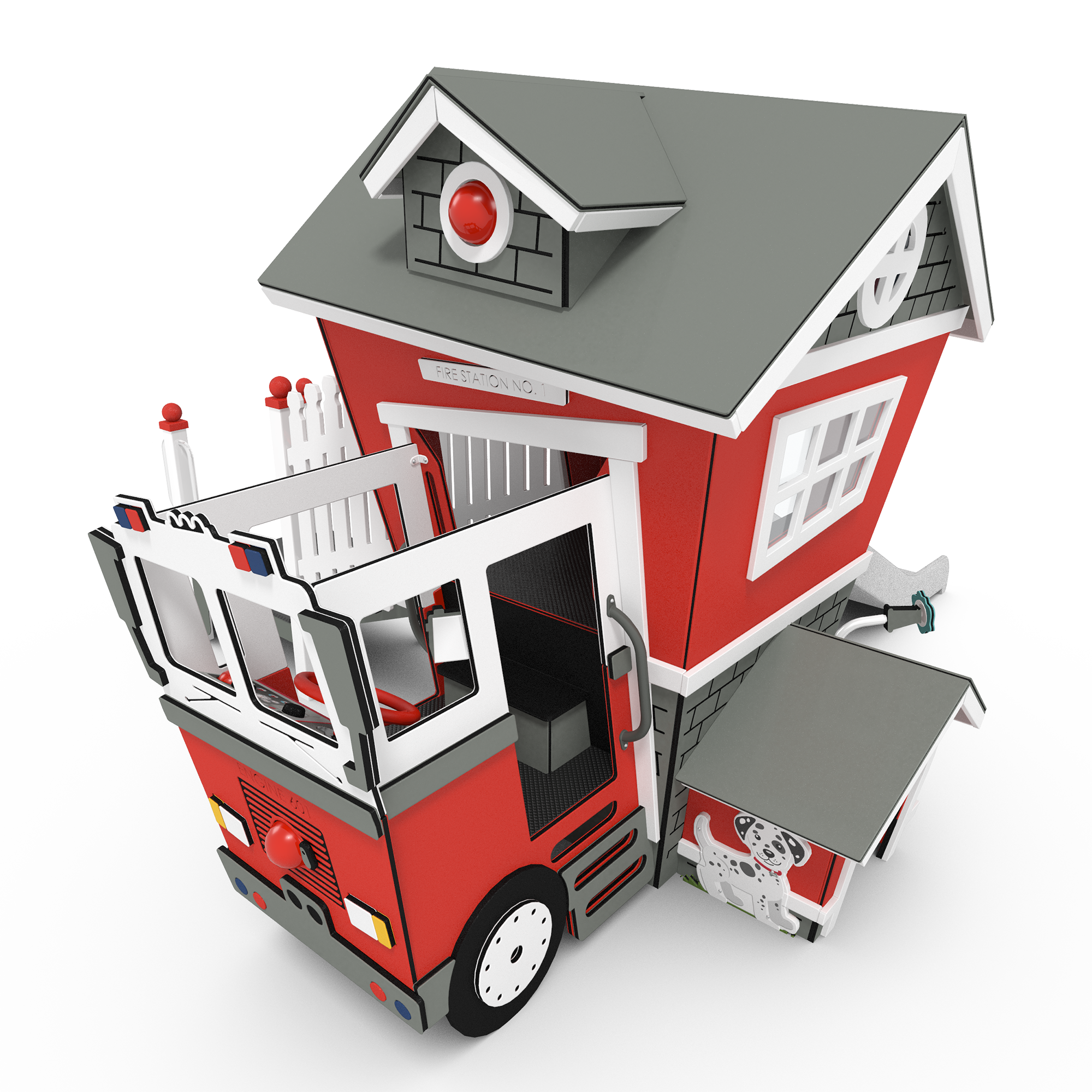 wooden fire truck playhouse