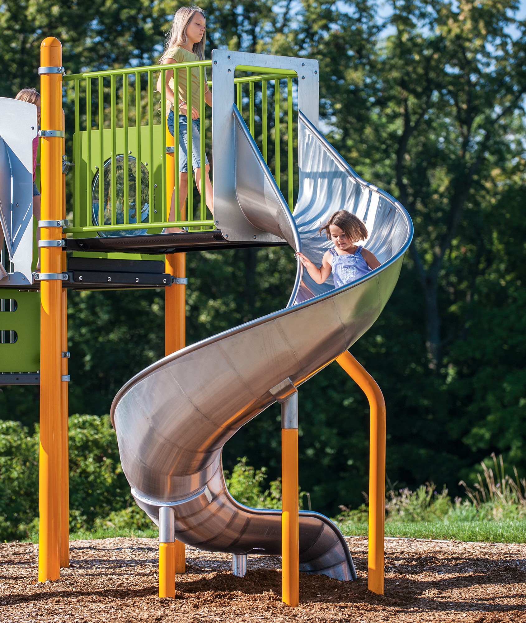 stainless steel slide open bedway 360 degree slide swirly slides