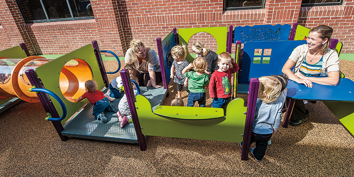 Inclusive Play... We're committed to providing play spaces that welcome children and families of all abilities to play, learn and grow together.