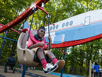 A ZipKrooz zipline provides health benefits of playgrounds