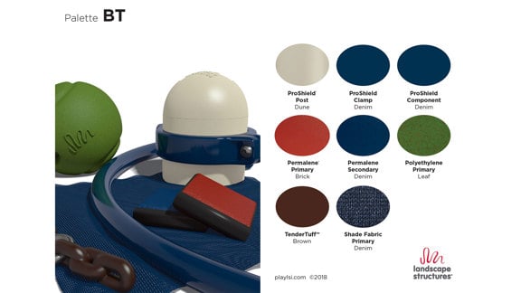 a color palette showing navy blue, deep red, forest green and beige.