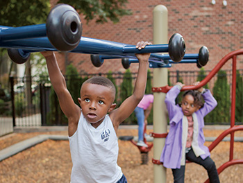 Monkey bars are example of equipment for educational playgrounds