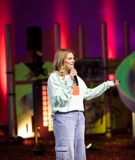 Dr Ariel Mansholt speaking at the Landscape Structures annual sales meeting