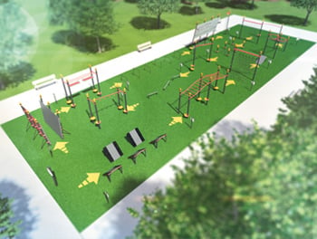 Exercise Made Appealing by Neon!  Outdoor gym, Playground design, Outdoor  fitness equipment