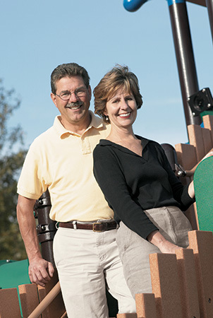 Portrait of Barb and Steve King, founders of Landscape Structures. 